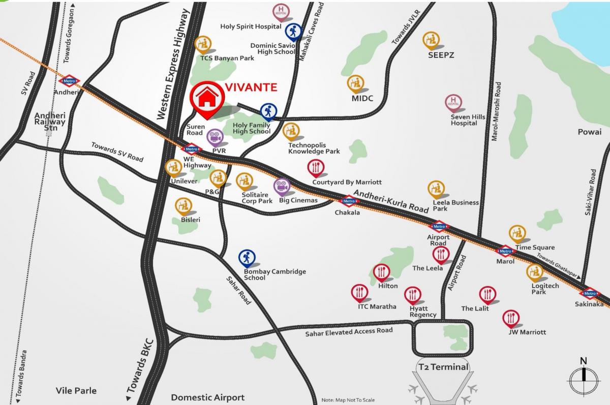 андхери города Мумбаи карте