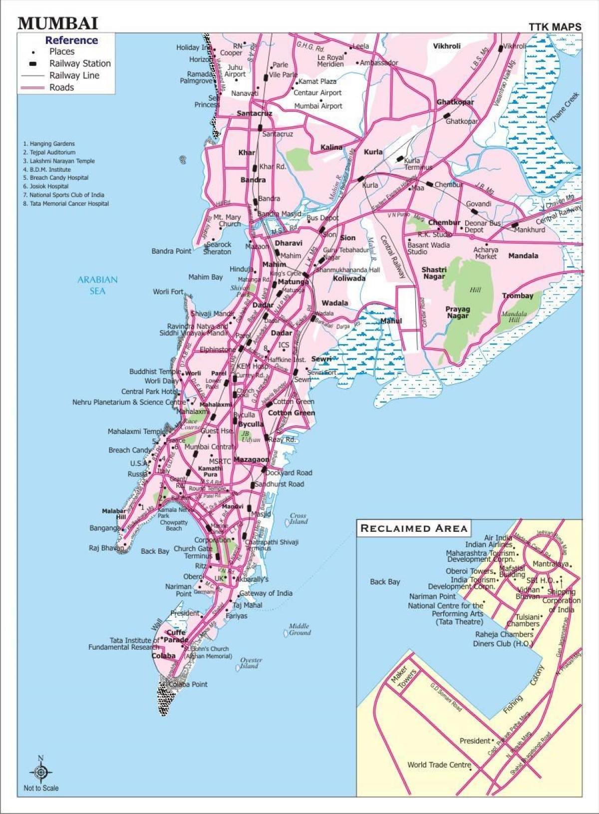 Дорожная карта города Мумбаи