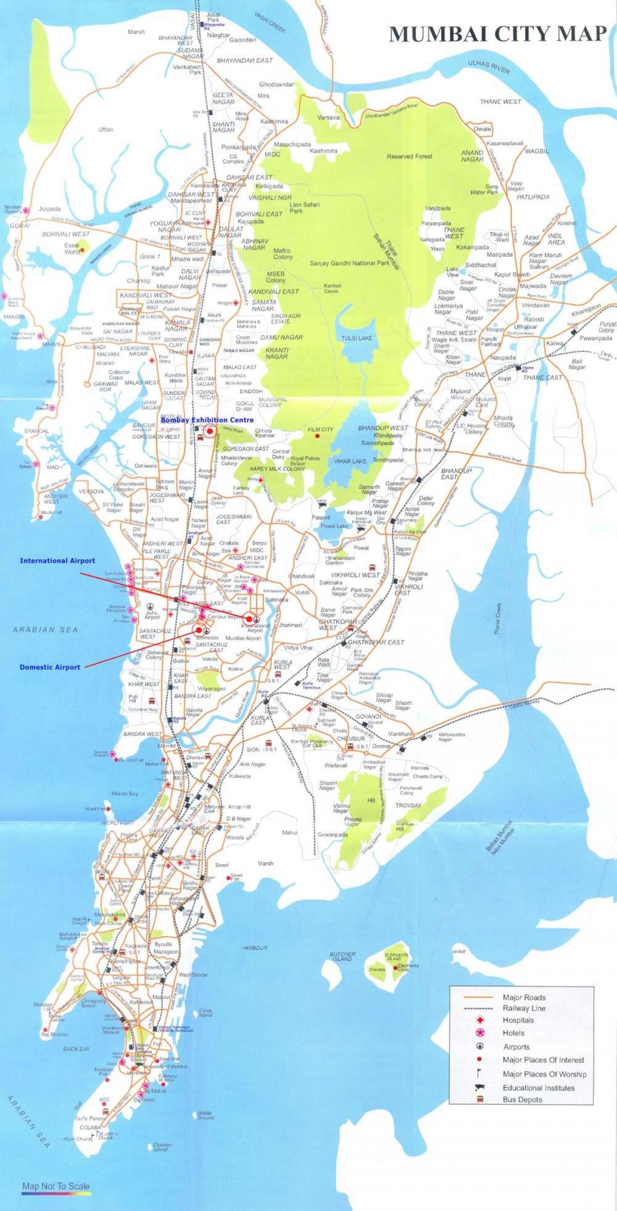 Мумбаи местные карте, маршрут