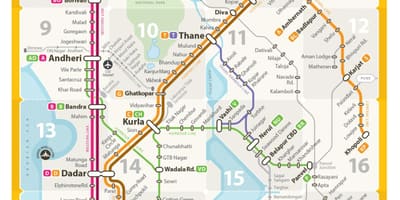 Западная линия карте Мумбаи