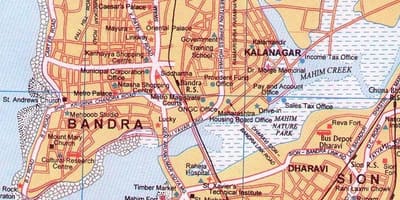 Карта бандра в Мумбаи