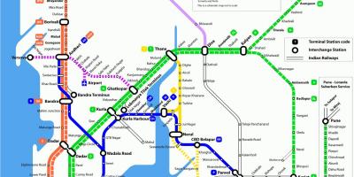 Бомбей местного железнодорожного маршрут на карте