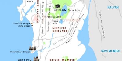 Карта Мумбаи туристические места